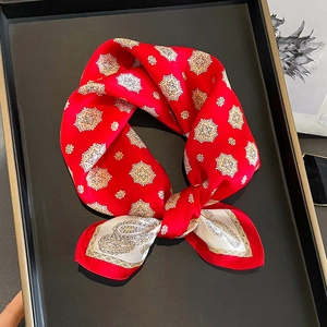 Foulard Carré En Satin De Mûrier Femme Imprimé Paisley Mandala Rétro Carré De Cou Accessoire De Mode Élégant Enveloppement De Tête