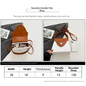 Guide des tailles détaillé montrant les dimensions 20x18x9 cm de ce sac boîte élégant