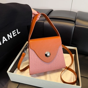 Sac Boîte Femme Bloc de Couleur Cuir PU Texture Plissée Sac à Main Épaule Bandoulière Avec Boucle en Métal Sac de Mode