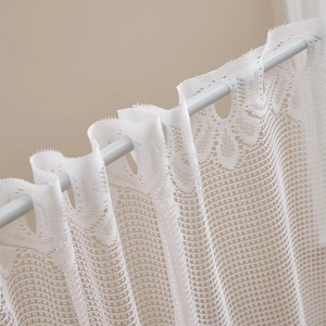 Rideau en dentelle blanche avec motifs floraux pour fenêtres de cuisine et placards