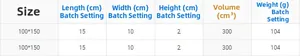 Detailed size chart showing dimensions and weight for the French-style partition curtain
