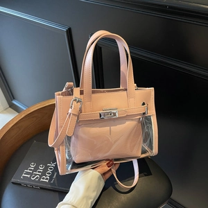 Borsa Jelly in PVC Trasparente da Donna Con Custodia Interna Chiusura Classica in Metallo Borsa a Tracolla a Spalla Quotidiana Viaggio