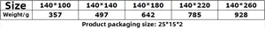 Size chart for French vintage hollow cotton linen tablecloth in five various dimensions
