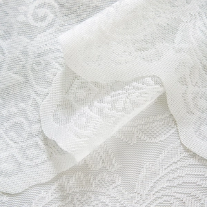 Rideau en dentelle blanche vintage française avec motifs floraux pour décoration de maison