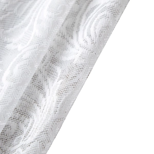 French pastoral white lace round tablecloth with elegant ruffled edges and floral patterns