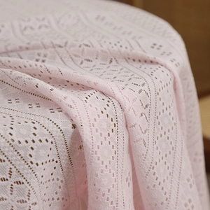 Pink Nordic lace tablecloth with luxury geometric hollow design for dining tables