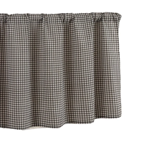 Classic black and white gingham cafe curtain made of linen cotton for kitchens