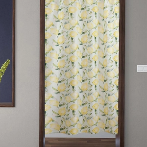 Lemon Tree Print Door Curtain Cafe Curtain And Tablecloth Polyester Fabric Pastoral Fresh Style Home Decor Accessories