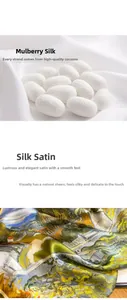 Detail of premium mulberry silk texture and raw white silkworm cocoons on satin fabric