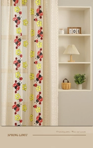 Close-up of butterfly embroidery and snowflake lace edges on American rural style sheer curtain