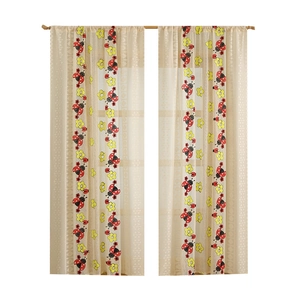 American pastoral lace curtains with butterfly embroidery and ladybug floral patterns