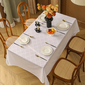 Minimalist clover patterned jacquard tablecloth for home dining room decoration