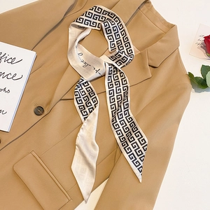 Narrow Scarf Elegant Faux Satin Twilly Long Thin Neck Tie For Women Bag Handle Ribbon Hair Band Headband Korean Style