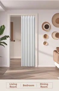 Rideau de porte plissé blanc vertical pour la séparation de pièces de maison