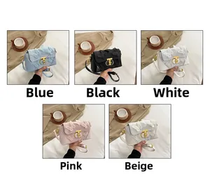 Detailed butterfly lace embroidery and elegant metal lock on stylish crossbody flap bags