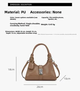 Detailed size specifications for brown vintage crossbody bag with dimensions and structure