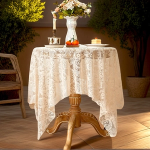 Franse Stijl Kant Tafelkleed Bloemen Opengewerkt Elegant Decoratief Tafelkleed Voor Dineren Bruiloft Feest Thuis Decor