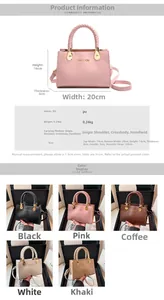 Detaillierte Größentabelle und Materialangaben für die kleine PU-Leder Handtasche