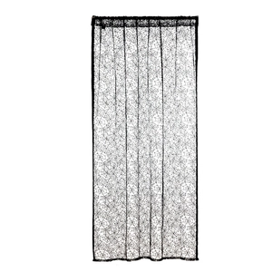 Halloween black lace spider web door curtain decoration with mesh fabric textures