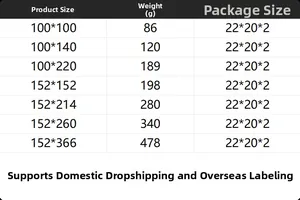 Detailed size chart for black lace Halloween tablecloth including weight and dimensions