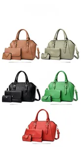 Three-piece tote bag set with crocodile pattern in five colors for stylish women