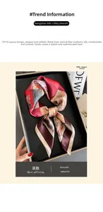 Close-up of artistic oil painting silk scarf in 70x70cm size with premium texture