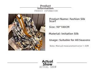 Detail view of floral and butterfly print silk shawl with 90x180cm size specifications