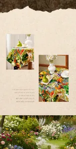Detailaufnahme der Ölgemälde-Blumenabdeckung auf einem amerikanischen Retro-Nachttisch