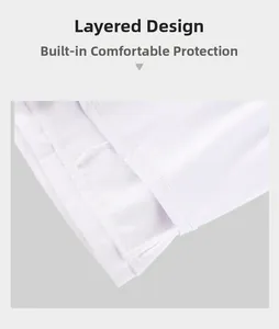 Detail view of white ice silk shorts featuring a double-layer fake two-piece design