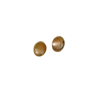 Modern brushed gold oval stud earrings with mixed matte and polished mirror finish