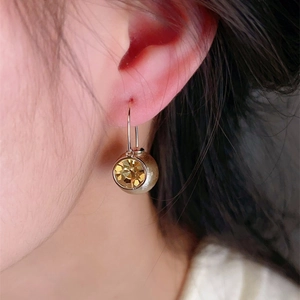Elegant Two-Way Wear Cotton Artificial Pearl Earrings With Rhinestone Crystal And 925 Sterling Silver Earring Post For Women