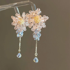 Boucles D'oreilles Gland Fleur Avec Künstliche Perles Cristal Rose Fausse Künstliche Perle Zircone Et Tige En Argent Sterling 925 Élégant Femmes
