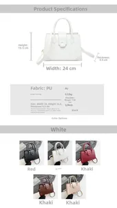 Detailed size dimensions 24x16.5x9.5cm and color options for the croc pattern square bag