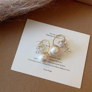 Elegant Artificial Pearl Zircon Tassel Drop Earrings With 925 Sterling Silver Earring Post French Vintage Luxury Jewelry Women