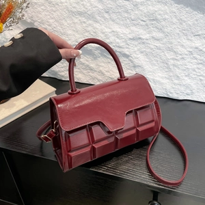 Umhängetasche PU Leder Schokolade Block Geprägt Handtasche Glänzend Koreanische Mode Schultertasche Für Damen