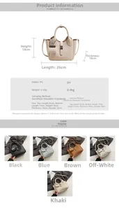 Gedetailleerde afmetingen en kleuropties voor de bucket bag met lychee-patroon