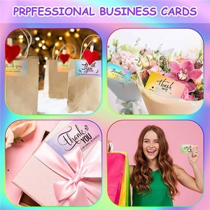 Holographic Thank You for Supporting My Small Business cards for packaging inserts