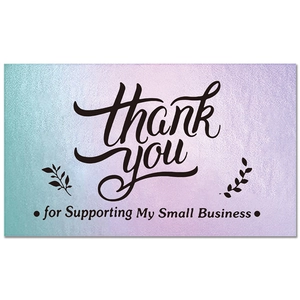 Holographic gradient Thank You for Supporting My Small Business cards, 50-pack 5x9cm