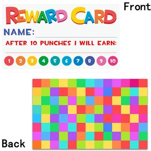 50-pack colorful rainbow reward cards for kids with 10 punch holes for goal tracking