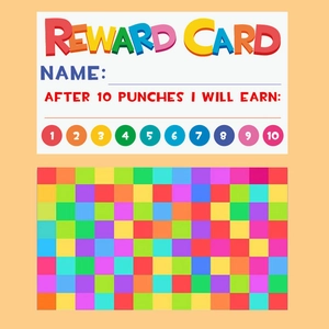 50-pack colorful 5x9cm children reward cards with progress circles and name section