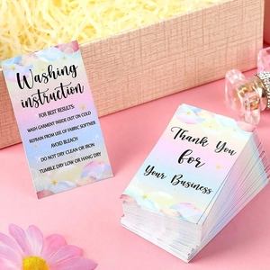 Cartes de Remerciement Professionnelles avec Instructions de Lavage des Vêtements Multicolores Étiquettes d'Entretien pour Chemises