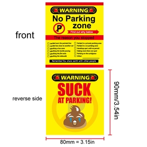 50-pack yellow bad parking cards for violation warnings with multiple reason checkboxes