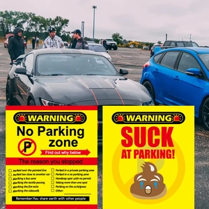 50 Bad Parking Cards with violation checkboxes and humorous poop emoji design