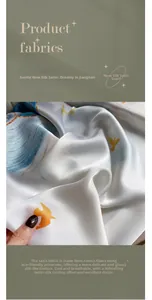 Close-up of ocean wave print scarf showing premium cotton fiber texture and silk-like finish