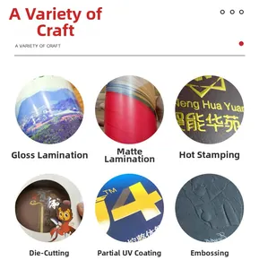 Detail view of premium printing finishes: gold foil, UV coating, embossing and matte lamination