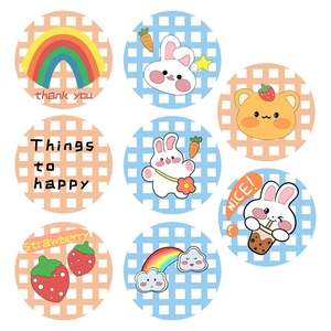 Lot de 500 autocollants lapin ours pour cadeaux DIY et récompenses avec motifs colorés