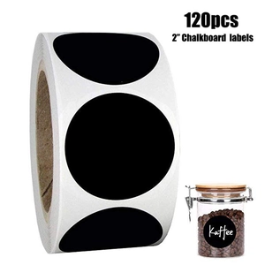 Étiquettes Autocollantes Rondes Noires Mates pour Tableau Noir Étiquettes Amovibles Imperméables pour Bocaux de Cuisine Rangement Maison Bureau