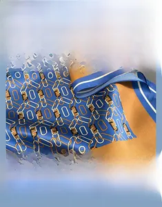 Detail of printed silk scarf showing high color fastness and vivid chain patterns