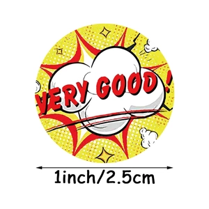 1-inch colorful cartoon reward stickers with Very Good text for kids teacher supplies