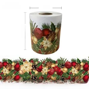 Christmas border stickers roll showing festive patterns and 7.5cm width dimensions
